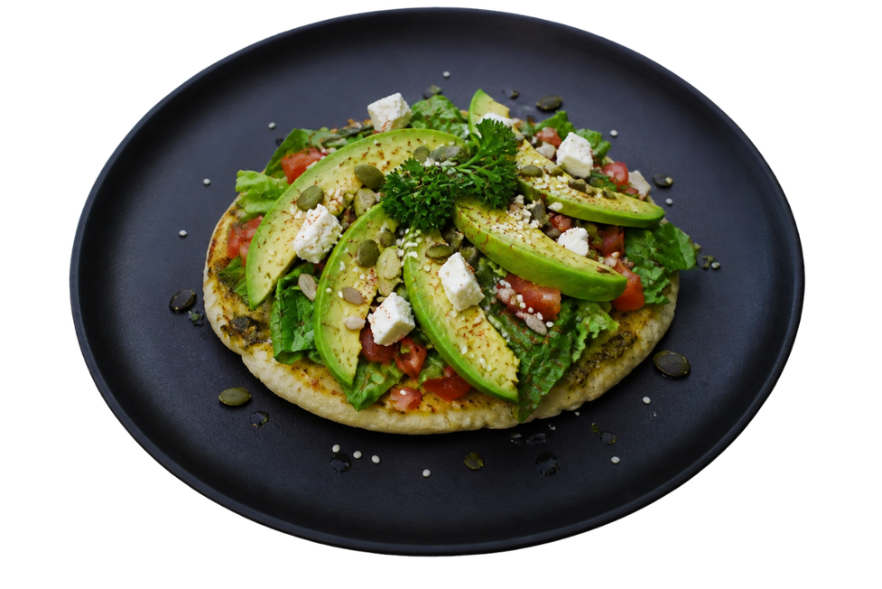 Green Salad pita with fried egg